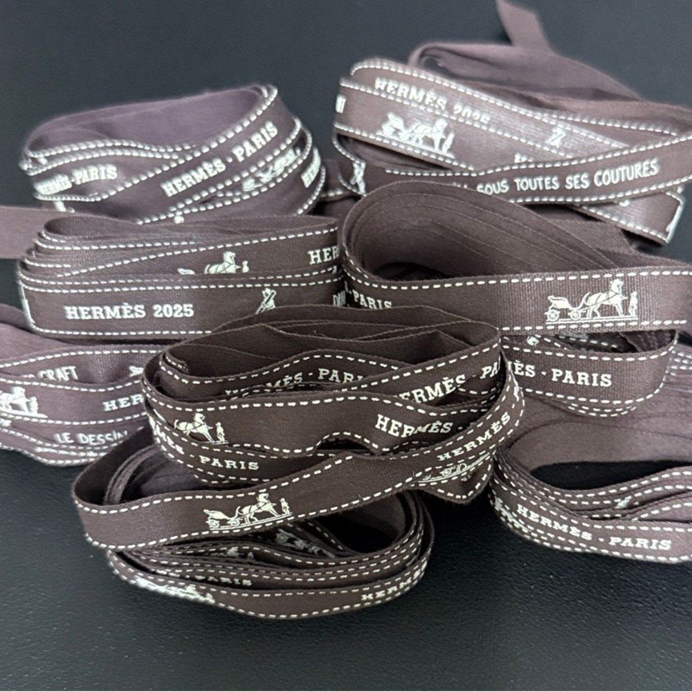 Hermes Brown Ribbon Each